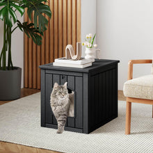 Load image into Gallery viewer, Hidden Cat Litter Box Enclosure with Flip Front Door and Raised Floor