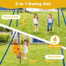 Load image into Gallery viewer, Kids Metal Swing A-Frame with Swings