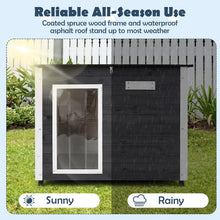 Load image into Gallery viewer, Natural Spruce Wood Frame Puppy Kennel with Removable Floor, Openable Asphalt Roof