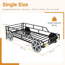 Load image into Gallery viewer, Metal Children Platform Bed with Guardrails