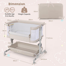 Load image into Gallery viewer, 6-Level Heights Adjustable Bassinet with Mattress