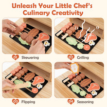 Load image into Gallery viewer, Kids Barbecue Playset, Wooden Children Kitchen with Sink