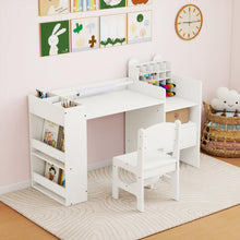 Load image into Gallery viewer, Wooden Toddler Craft Desk with Removable Paper Roll Holder & Cubby Cabinet