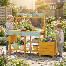 Load image into Gallery viewer, Pretend Mud Kitchen Play Kitchen with Removable Sink and Planter Boxes