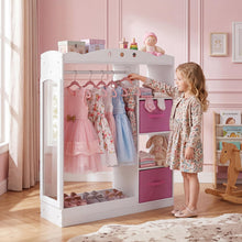 Load image into Gallery viewer, Closet Armoire Dresser Organizer with Full-Length Mirror