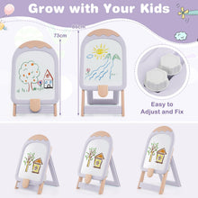 Load image into Gallery viewer, Height-adjustable and Foldable Standing Kids Art Easel with Chair