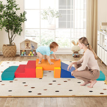 Load image into Gallery viewer, 10 Pieces Foam Climbing Blocks Set with PU Leather Surface for 1-3 Years Old