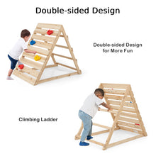 Load image into Gallery viewer, Kids Climbing Frame, Double Sided Wooden Toddler Climber with Colorful Climbing Rocks