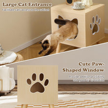 Load image into Gallery viewer, Cat Litter Box Enclosure with Rubber Wood Legs and Detachable Top