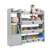 Load image into Gallery viewer, Toy Storage Organizer, 4 Tiers Kids Bookshelf and Toy Storage Unit with 8 Bins