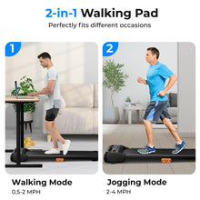 Load image into Gallery viewer, 2.25HP Under Desk Treadmill with Watch-Like Remote Control, LED Panel, 12 Preset Programs and Start-Stop Function