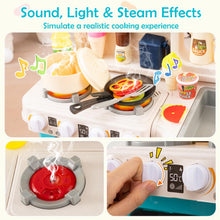 Load image into Gallery viewer, Kids Kitchen Playset Pretend Play Kitchen with Realistic Sounds and Lights
