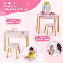 Load image into Gallery viewer, Kids Dressing Table and Stool Set
