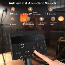 Load image into Gallery viewer, Electric Drum Set Foldable Drum Kit with 18 CM Mesh Drum Pads