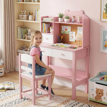 Load image into Gallery viewer, Wooden Student Study Table with Drawers