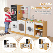 Load image into Gallery viewer, 3-Piece Kids Play Kitchen Set with Realistic Sounds Lights and Blackboard