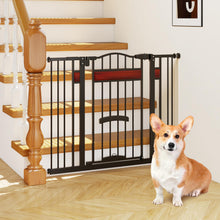 Load image into Gallery viewer, Extra Wide Walk Through Pet Gate with Small Door and 2 Extensions