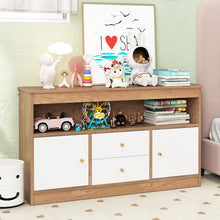 Load image into Gallery viewer, Kids Storage Cabinet, Wooden Children Bookcase with Open Shelf
