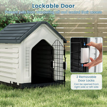 Load image into Gallery viewer, Plastic Dog House with Metal Lockable Door and Air Vents