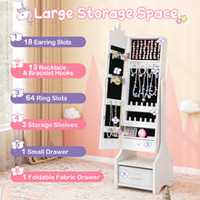 Load image into Gallery viewer, Kids Jewelry Cabinet with Full-Length Mirror