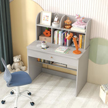 Load image into Gallery viewer, Kids Wooden Study Desk with Drawer and Storage Shelf