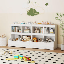 Load image into Gallery viewer, Kids Floor Cabinet Multi-Functional Bookcase -Gray
