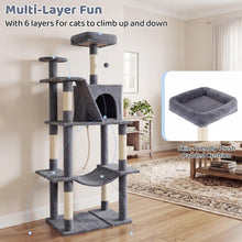 Load image into Gallery viewer, Cat Tree, 158cm Tall Multi-Layer Cats Tower with Plush Top Perch