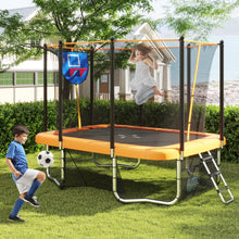 Load image into Gallery viewer, Outdoor Trampoline, 10FT x 8FT Rectangle Trampoline with Basketball Hoop