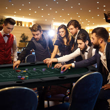 Load image into Gallery viewer, Foldable Poker Table for 8 Players Portable Oval Card Board with Cup Holders