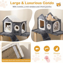 Load image into Gallery viewer, 90cm Modern Cat Tree 3-level Cat Condo Furniture with Openable Roof