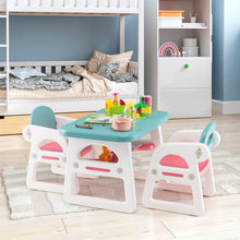 Load image into Gallery viewer, 3-Piece Kids Table and Chairs Set with Storage Rack