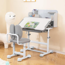Load image into Gallery viewer, Kid's Study Desk and Chair Set with Tilt Desktop and Footrest Bar