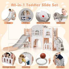 Load image into Gallery viewer, All in 1 Toddler Slide Playset Freestanding Kids Slide with Tunnel