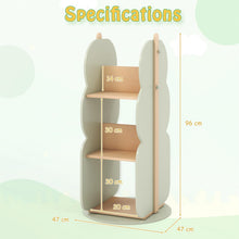 Load image into Gallery viewer, 3-Tier Kids Bookcase, 360¡ãRotating Wooden Children Bookshelf