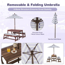 Load image into Gallery viewer, Kids Picnic Table with Cushions and Umbrella