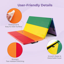 Load image into Gallery viewer, Gymnastics Mat Tri-Fold Thick Tumbling Mat with Hook and Loop Fasteners