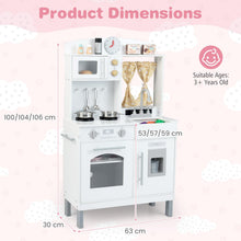 Load image into Gallery viewer, Wooden Play Kitchen for Kids with 3 Adjustable Heights with Stoves and Ice Maker
