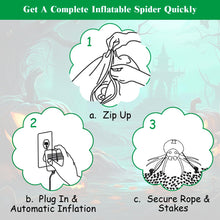 Load image into Gallery viewer, 6FT Halloween Inflatable Spider with LED Lights