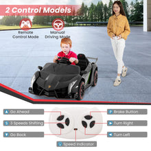 Load image into Gallery viewer, Kids Ride on Car, 12V Battery Powered Licensed Lamborghini Car with Remote Control, Music, 3 Speeds