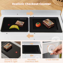 Load image into Gallery viewer, Kids Grocery Store Playset Convertible with Shopping Cart and Movable Checkout Belt