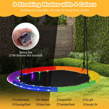 Load image into Gallery viewer, 100cm Round Tree Swings with LED Lights