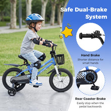 Load image into Gallery viewer, Kids Bike, Children's Training Bicycle | Toddler Bike with 2 Training Wheels, Removable Basket