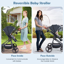 Load image into Gallery viewer, Convertible Baby Stroller with Footmuff and Extendable Canopy