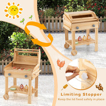 Load image into Gallery viewer, Kids Barbecue Playset, Wooden BBQ Grill Toy Set with Wheels