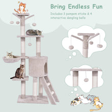 Load image into Gallery viewer, Modern Cat Tree 140cm Tall Wooden Cat Tower