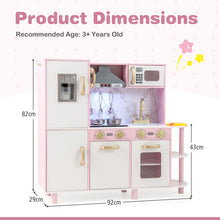 Load image into Gallery viewer, Kids Kitchen Playset Pretend Wooden Play Kitchen with Apron for 3+ Years Old