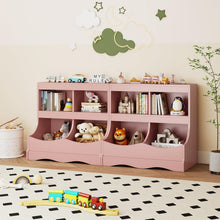 Load image into Gallery viewer, Kids Floor Cabinet Multi-Functional Bookcase -Gray