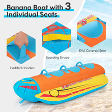 Load image into Gallery viewer, 1-3 Riders Inflatable Hot Dog Towable with EVA Seat Pads