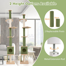Load image into Gallery viewer, Floor to Ceiling Cat Tree, 5 Tier Tall Cat Tower with 218-270cm Adjustable Height