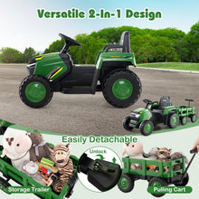 Load image into Gallery viewer, Kids Ride on Tractor 12V Electric Vehicle with Detachable Trailer and Remote Control